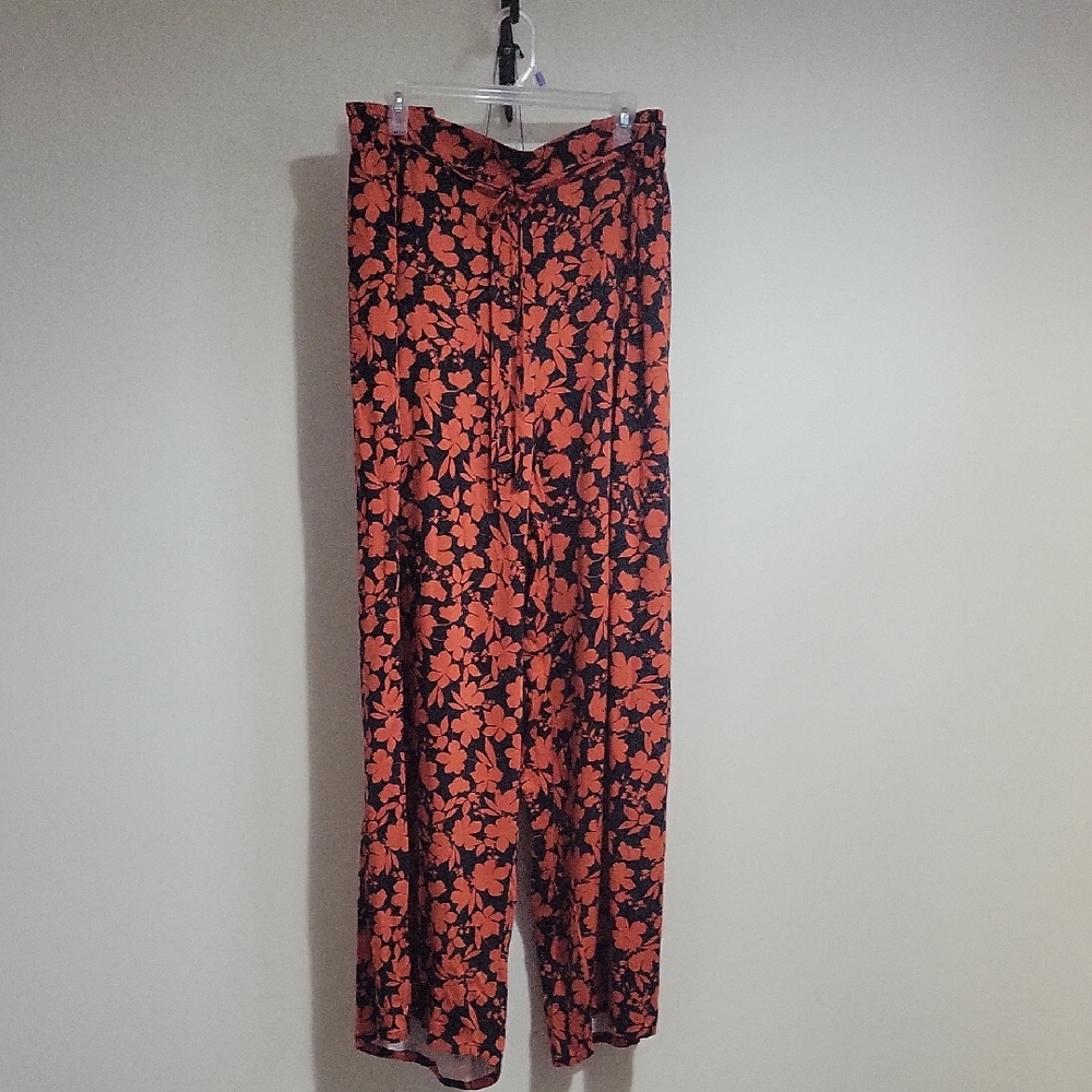 Eloquii Red and Black Wide Leg Pants